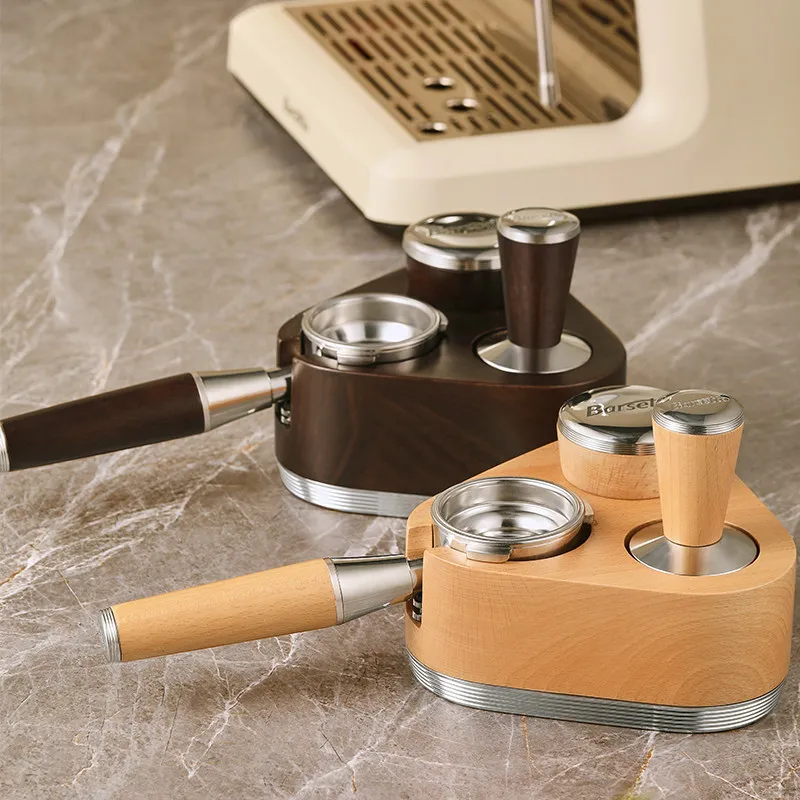 58Mm handle base solid wood bracket powder pressing hammer Italian coffee machine accessories