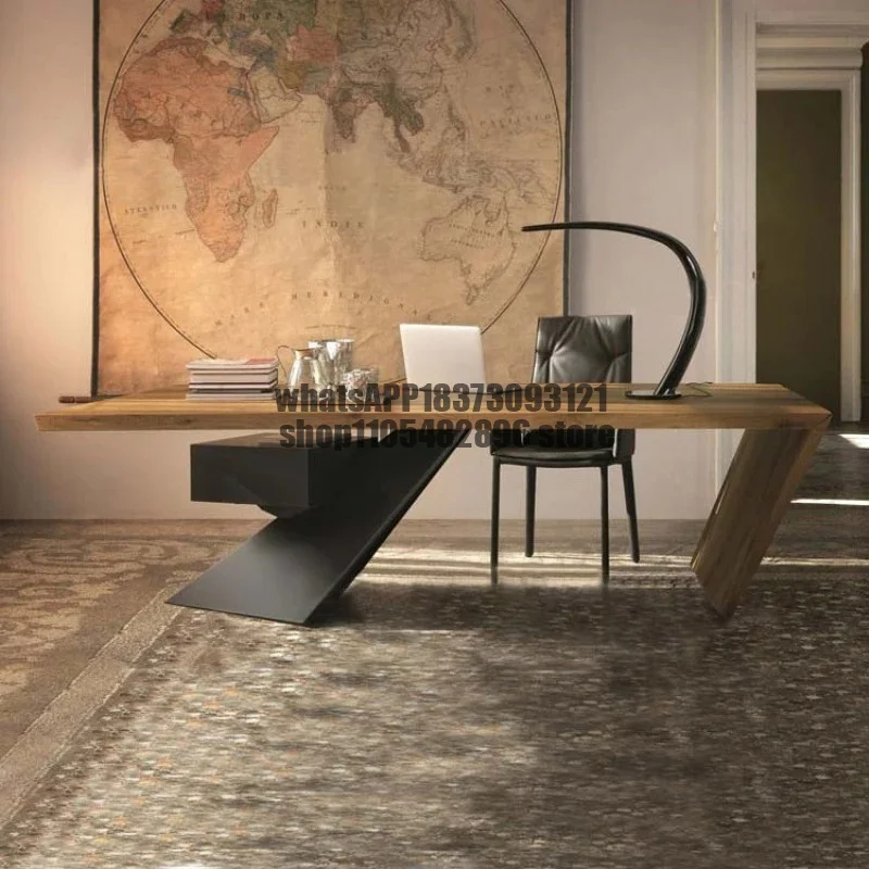 Office Desk Irregular Lounge Clear Decoration Beauty Office Desk Wooden Mesas Escritorio Postmodern Furniture