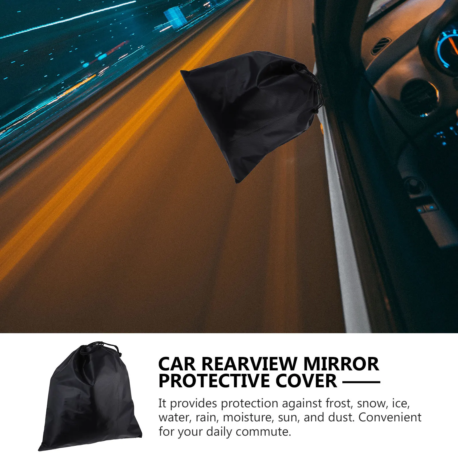

2 Pcs Rear View Mirror Protective Cover Car Rearview Accessories Oxford Cloth Covers Side