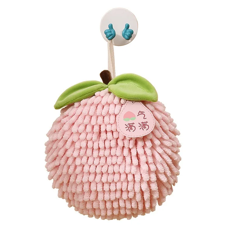 Creative Fruit Chenille Hand Towel Absorbent Quick Dry Hanging Kitchen Wipe Thickened Handkerchief for Bathroom