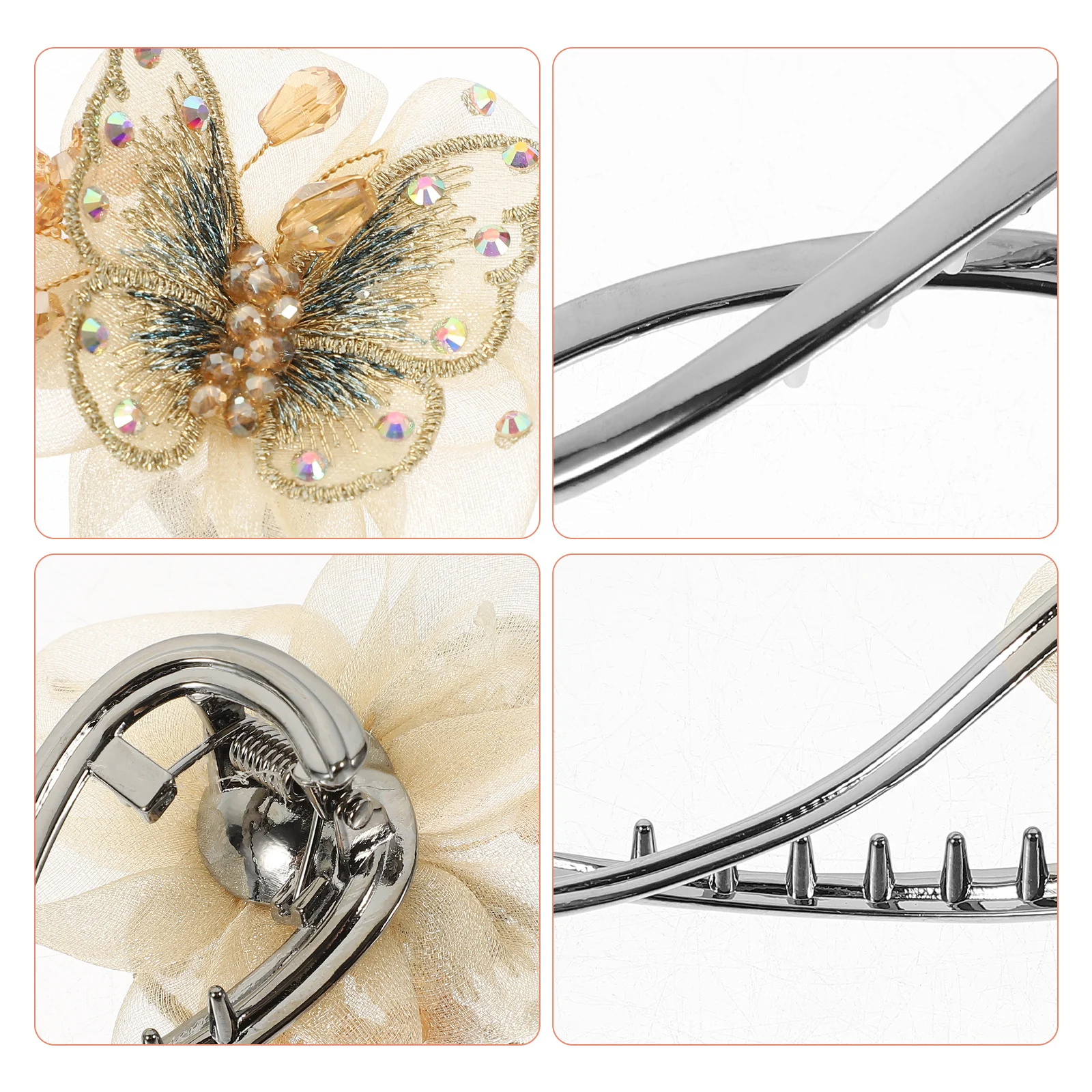 

Bow Hairpin Clips French for Women Twist Curls Butterfly Barrettes Alloy Miss Decorative