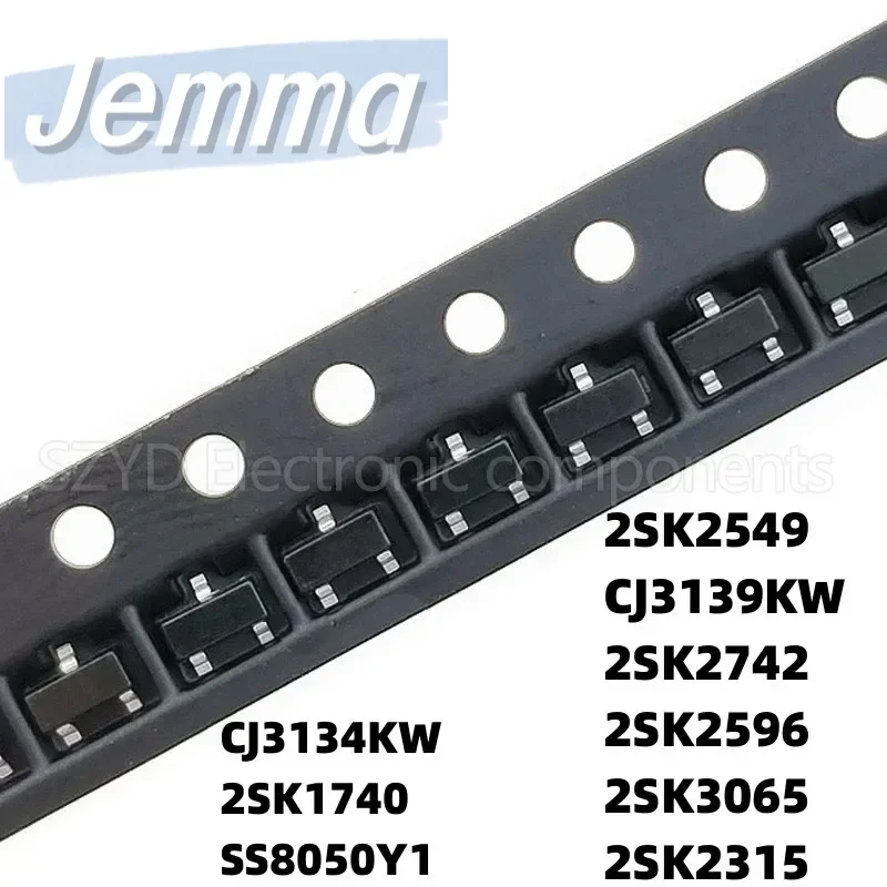 100PCS SOT323 CJ3134KW 2SK1740 SS8050Y1 2SK2549 CJ3139KW 2SK2742 2SK2596 2SK3065 2SK2315