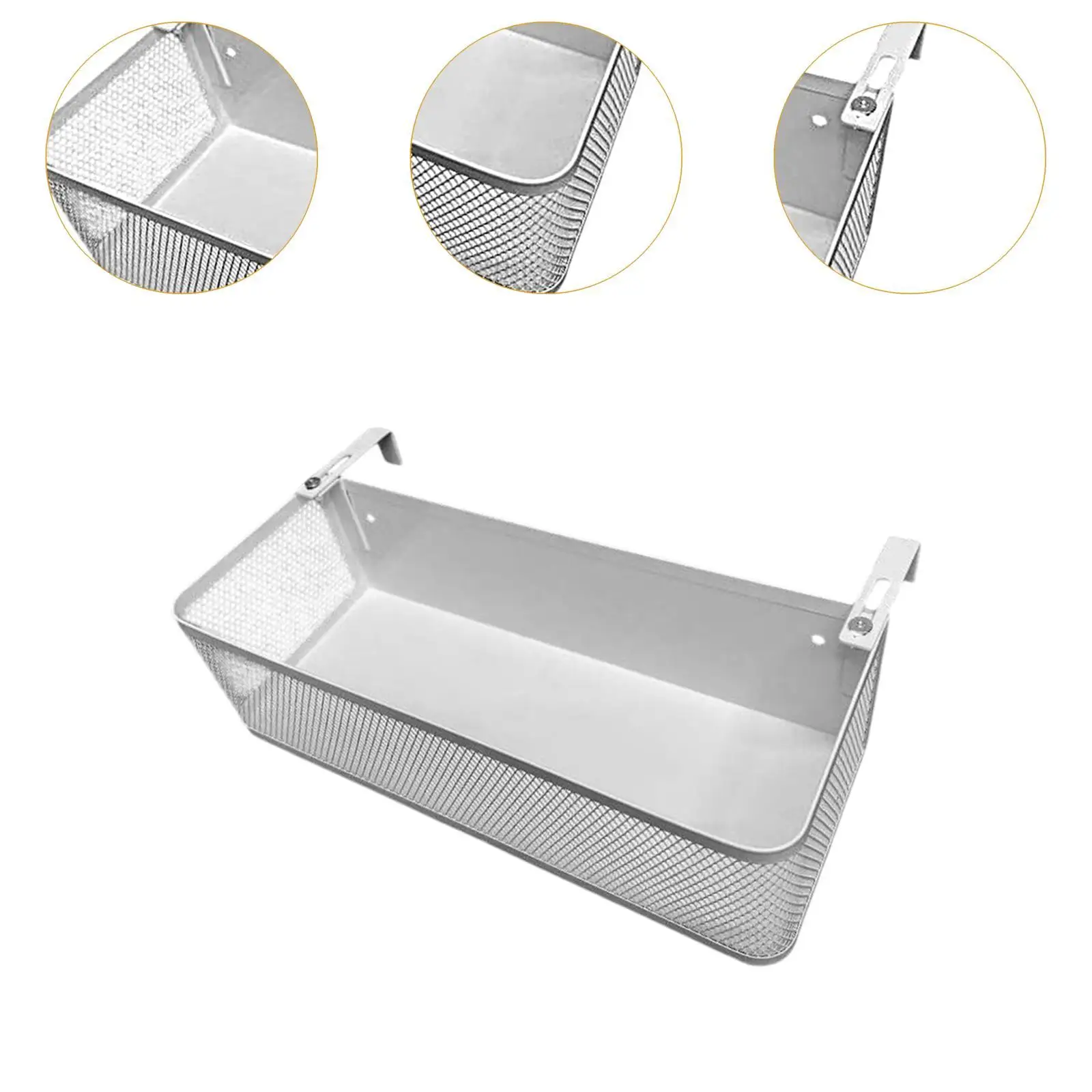 Balcony Plant Shelf Hanging Storage Basket Space Saving Accessory Bedside Caddy for Office Cubical Wall Multifunctional Sturdy