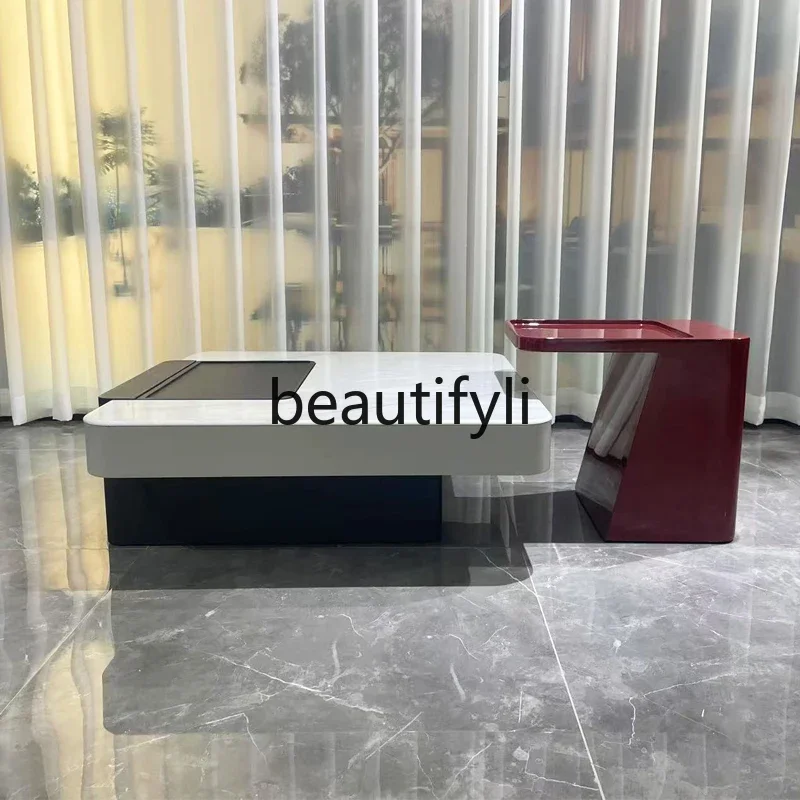

S7486teae Italian minimalist coffee table combination living room home modern minimalist Nordic microcrystalline stone high sens