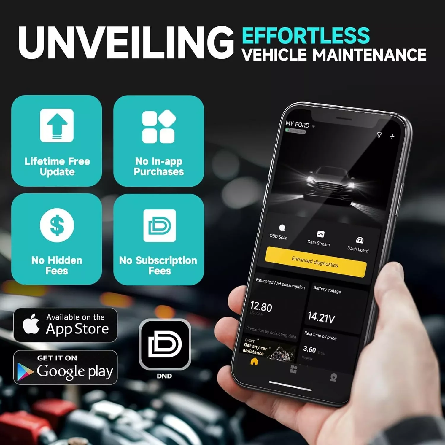 ANCEL DND ECHO بلوتوث Obd2 الماسح الضوئي جميع النظام التشخيص أداة مسح ضوئي النفط BMS الفرامل EPB إعادة تعيين لمحرك فحص iOS وأندرويد ﻿