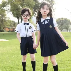 2026 spring Teens Girls boys Cloth Jk Uniform Bow Blouse Shirt top bottom Skirt or short pants children set Korea 8 10 12 year