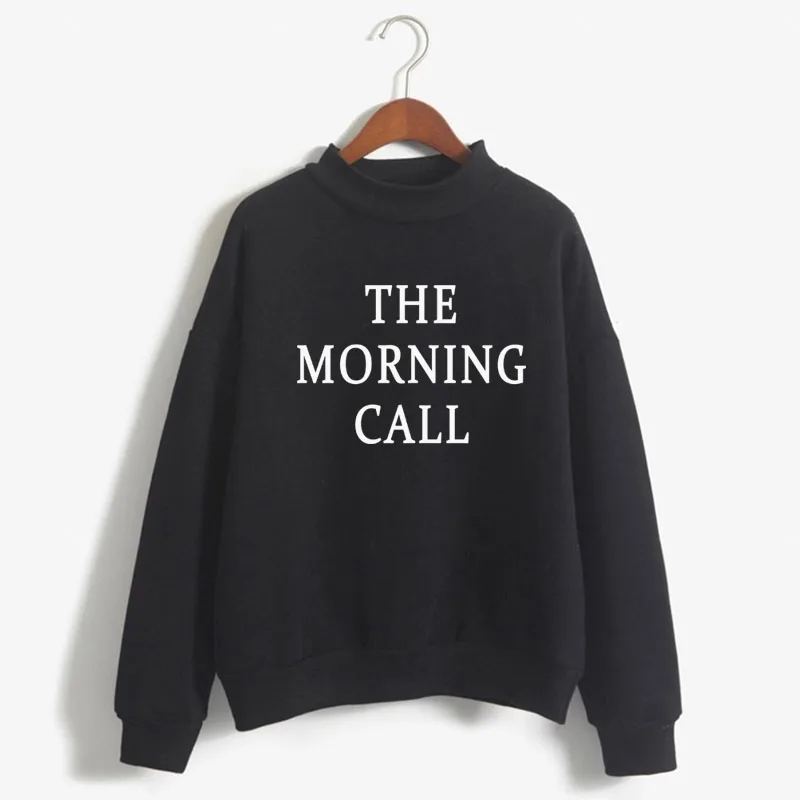 

The Morning Call letters Print Woman Sweatshirt Sweet Korean O-neck Knitted Pullover Autumn Winter Candy Color Women Clothes