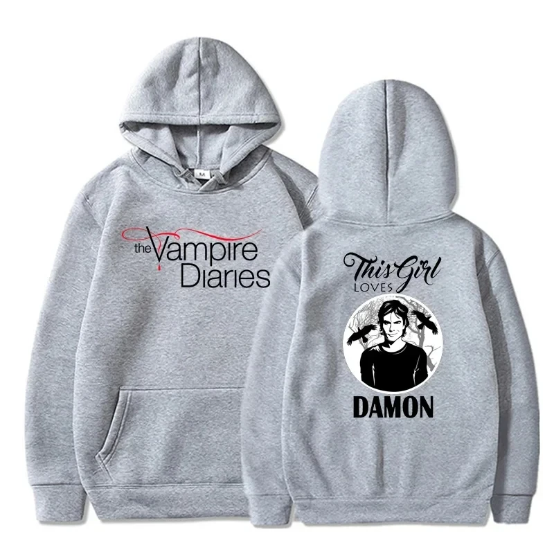 Newusa Tv Show The Vampire Diaries Hoodie Women Fashion Hooded Pullover Daily Casual Long Sleeve Sweatshirt Men Clothing