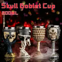 3D Gothic Stainless Steel Creative Skull Water Cup Dragon Skeleton Design for Bar Party Home Stein Goblet Mug Halloween Gifts