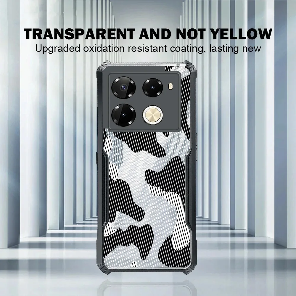 Transparent Phone Case For infinix Note 40 Pro 4G/5G 40 Pro Plus Shock Fall Prevention Acrylic Case Camouflage