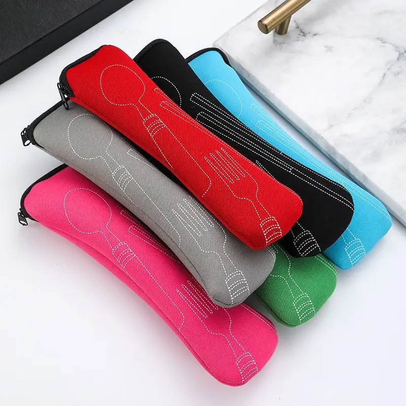 

Portable Cutlery Utensil Pouch, Student Spoon Fork Knife Storage Bag, Outdoor Camping Picnic Diving Fabric Organizer
