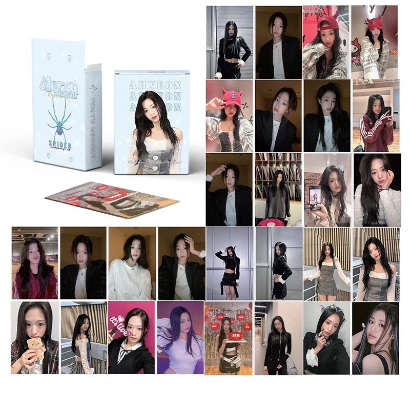 50PCS KPOP BABYMONSTER AHYEON Laser Album Card 3-inch Photo Card LOMO Card AHYEON Fans Collection Gifts Star Surrounding