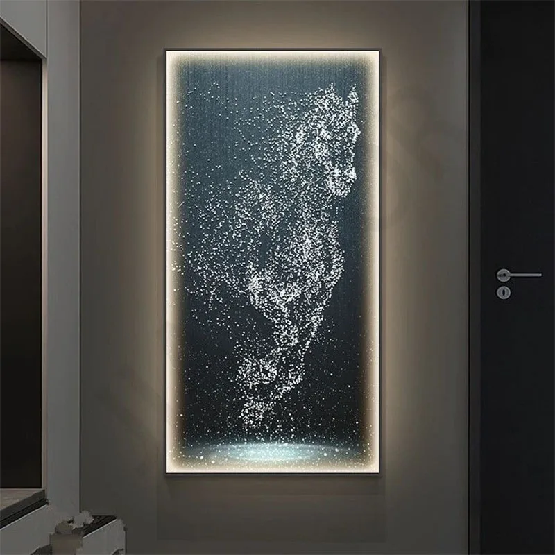 New Led Crystal Porcelain Wall Lamp For Indoor Decoration Living Room Corridor Restaurant Horse Home Decoration Wall Lamp