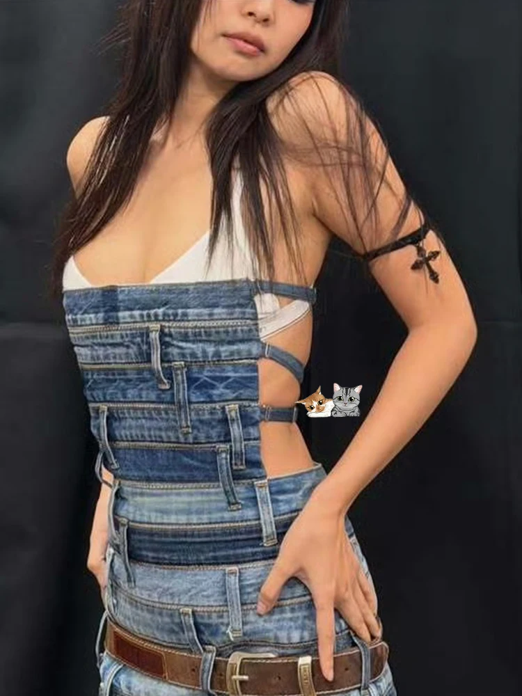   Jennie Multi-Bow Tie Denim J - Ethnic Clothing & Online Fashion Store Khaadi Uk recensie en prijs