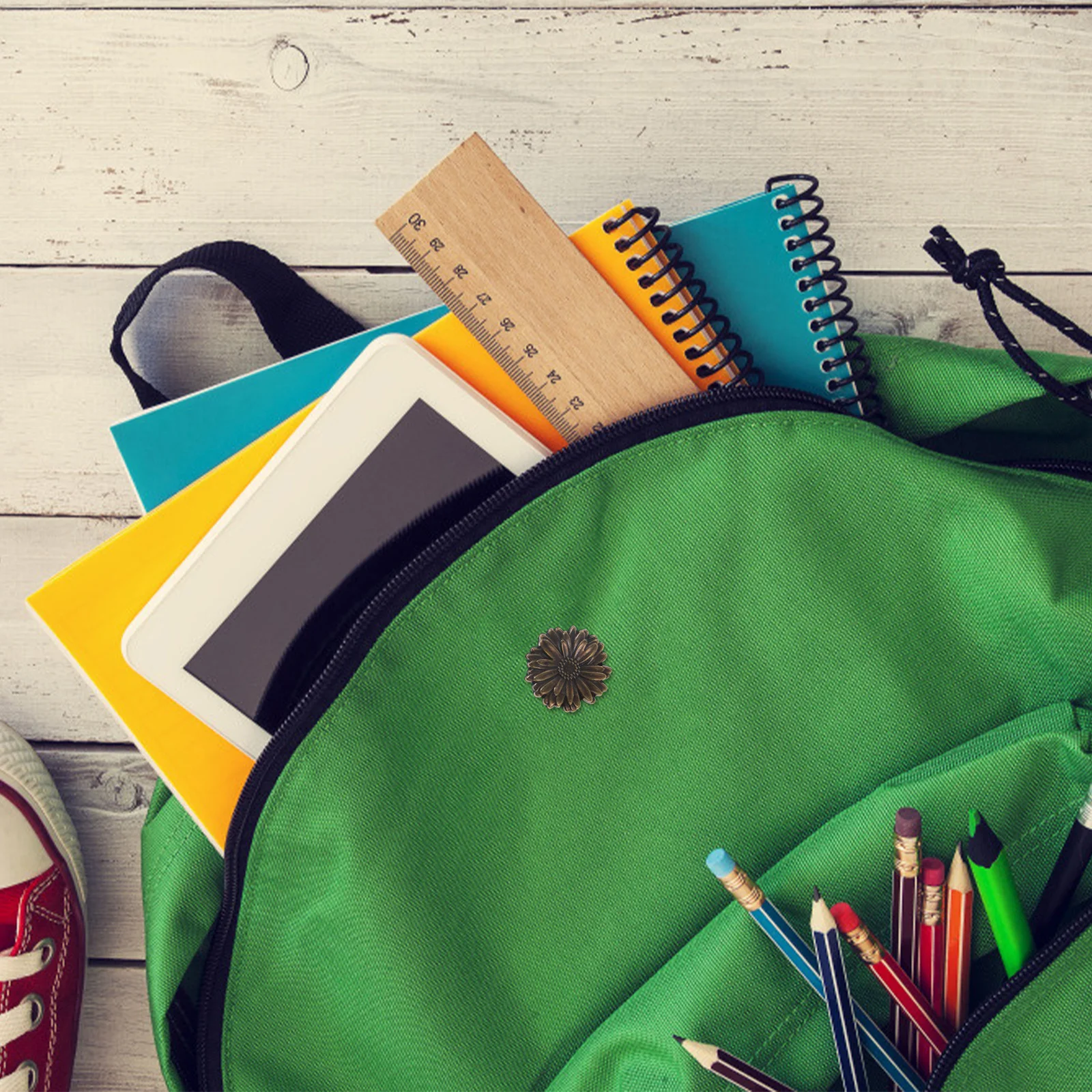 

10 Sets Button Craft Buckles for Crafts Clasps Clothing Bag Accessories Bronze Buttons Purse Snaps Alloy Flower