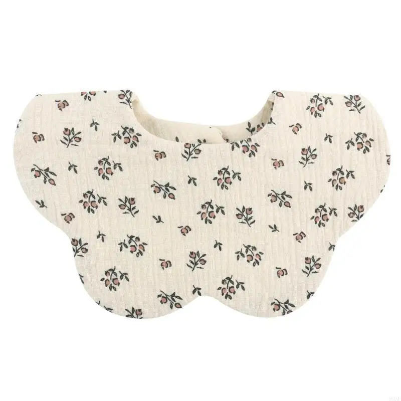 

95AE Cotton Baby Bibs for Boys and Girls Absorbent Infant Burp Cloths Breathable Feeding Bib with Adjustable Button