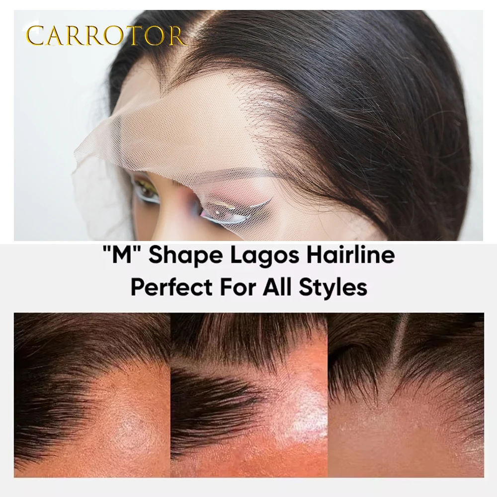 Lagos Hairline Wig 13x4 Invisible Lace Frontal Wig 250 Density Loose Deep Wave Human Hair Glueless Wigs Preplucked For Woman