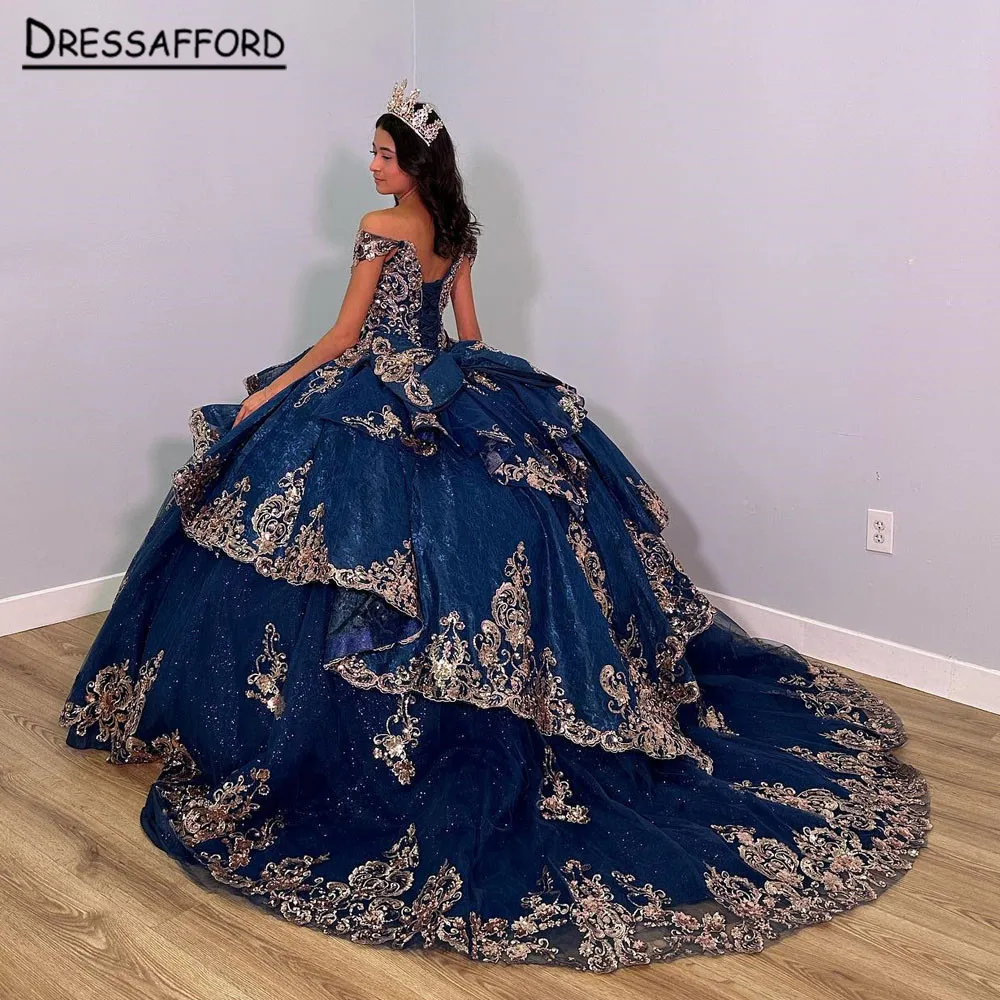 Vestidos De quinceañera azul De Cenicienta, Vestidos De graduación formales con cuentas, flores en 3D, Vestidos De graduación, Vestidos De princesa De 15 Años, 2023