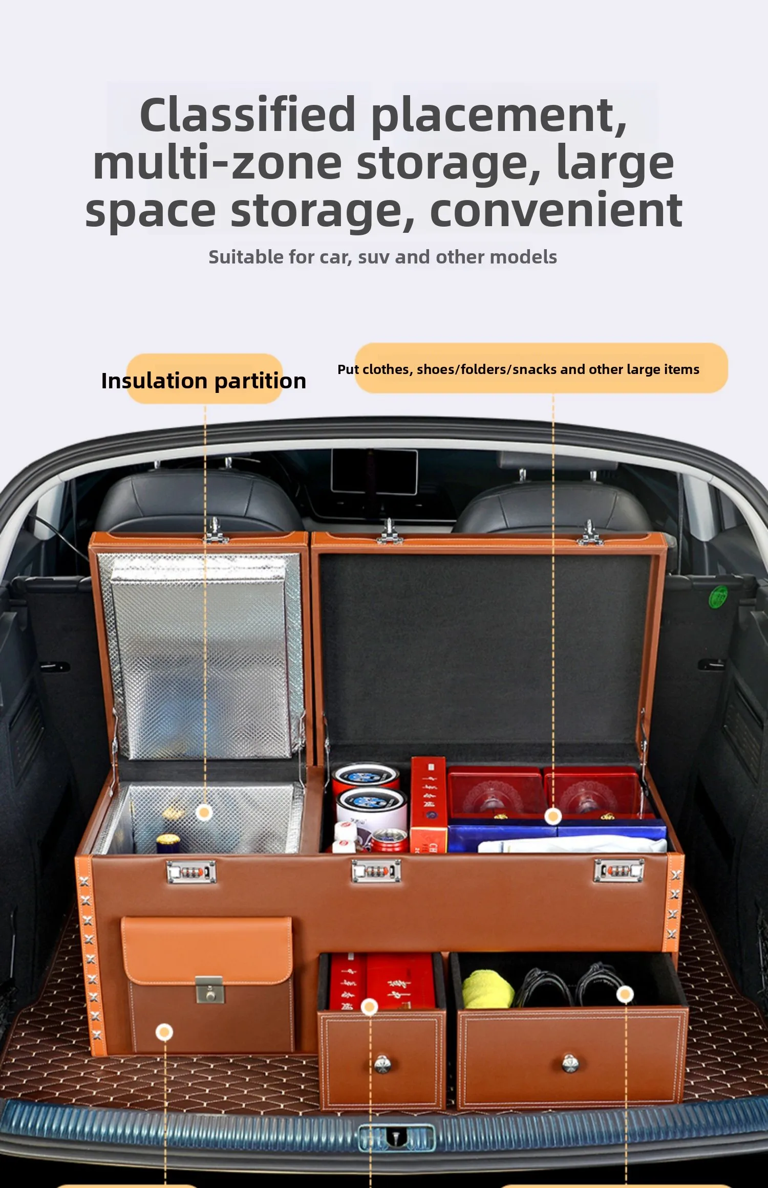 Samochód Samochodowy Schowek Schowek Szuflada Schowek Izolacja Pudełko Artykuły Samochodowe Pudełko Bagażnika Sortowanie Pudełko Tylnego Hasło