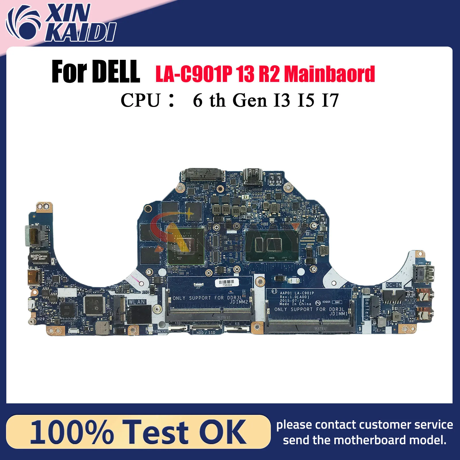 

For DELL Alienware 13 R2 Laptop Motherboard AAP01 LA-C901P with i5 i7 CPU CN-0NHYX3 CN-0V3TCJ DDR3 100% Tested OK