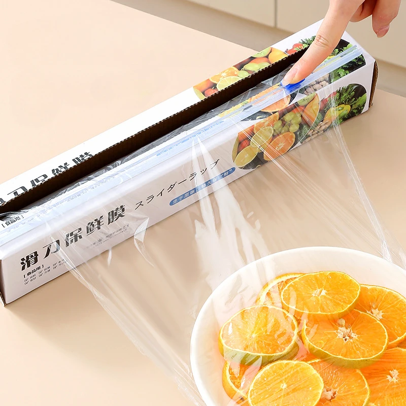 Slider Cling Film Food Grade Slider Convenient Cutting Large Roll Kitchen Household Cutting Box Economical and Practical Set