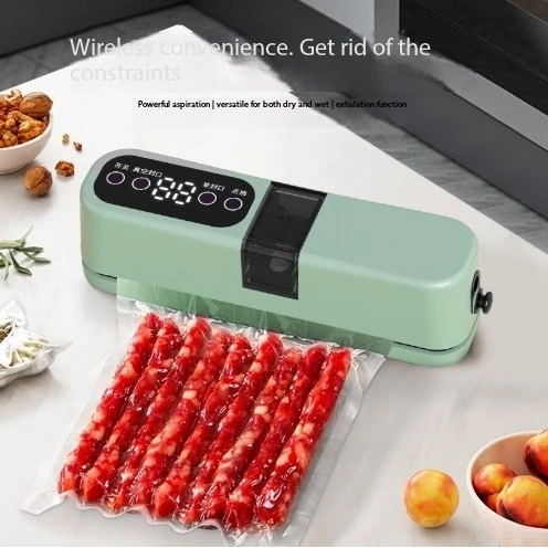 New Waterproof Digital Display Wireless Portable Fully Automatic USB Rechargeable Vacuum Sealing Machine Food Packaging Machine