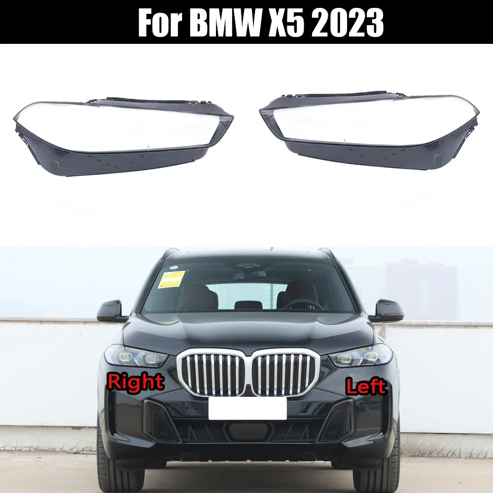 For BMW X5 2023 Front Headlight Cover Transparent Lamp Shade Headlamp Shell Lens Plexiglass Replace Original Lampshade