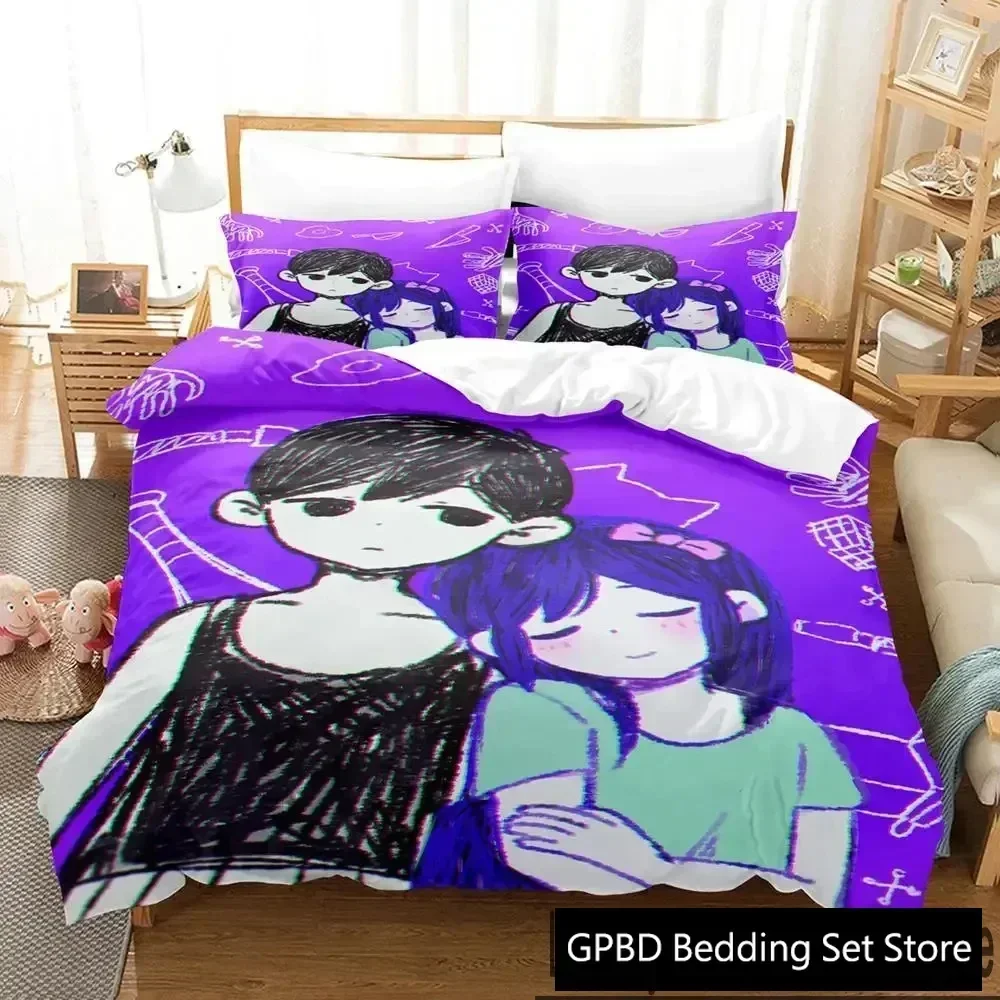 

Luxury New 3D Print Anime Omori Bedding Set Boys Girls Twin Queen King Size Duvet Cover Bed boys Adult Home Textileextile