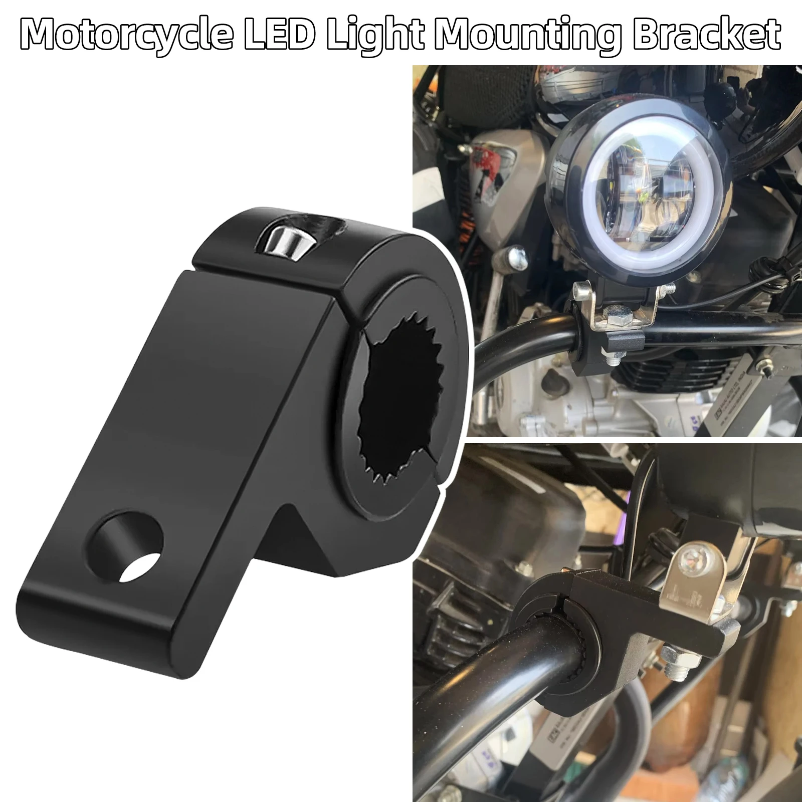 Motorcycle LED Work Auxiliary Light Bar Clamp Mounting Bracket Fits 1" 1.25" Tube Bar ATV UTV Trucks Motorbike Accessories