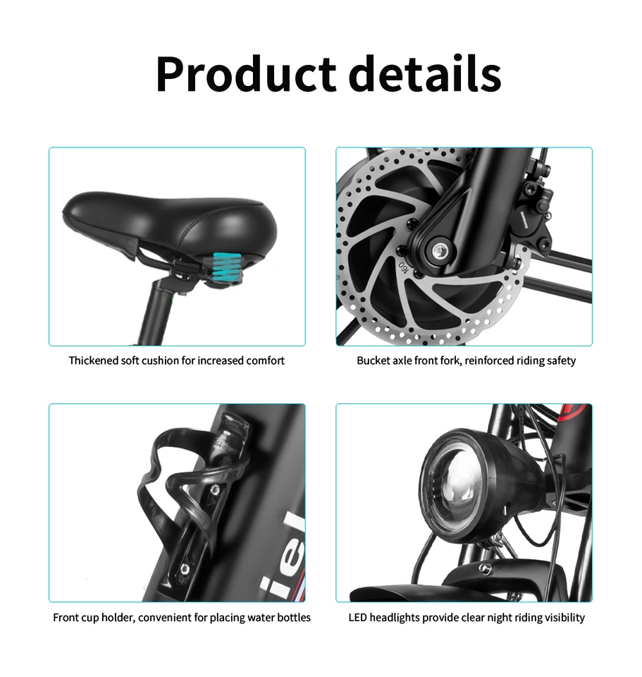 Nathaniel SYR08 Electric Bicycle 2000W Motor 48V 40Ah Battery electric bike 50km/h 20 Inch Tire off road riding mountian E-Bike image 10