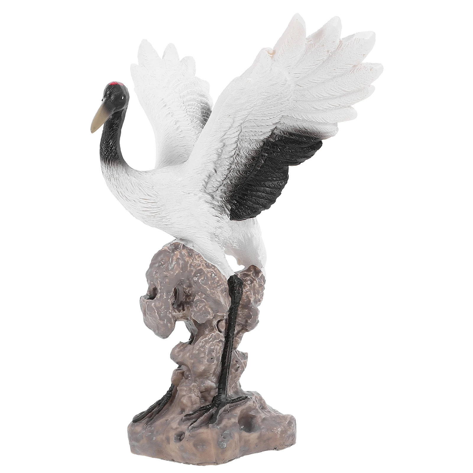 

Miniature Garden Crane Statue Realistic Bird Art Bonsai Decoration Outdoor Indoor Fish Tank Ornament Crane Statue