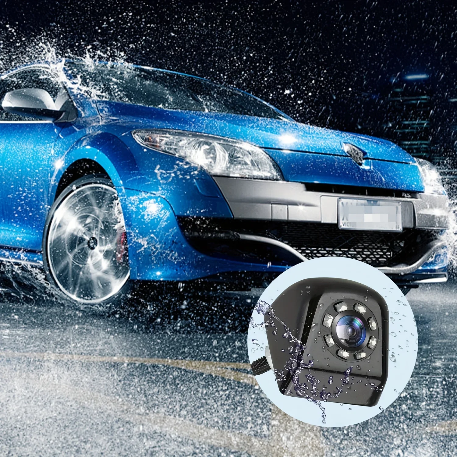 8LED HD Night Vision Wide Angle Backup Camera & Rear View Camera for Cars, Trucks, SUVs, RVs, Vans, Black Design with Multi