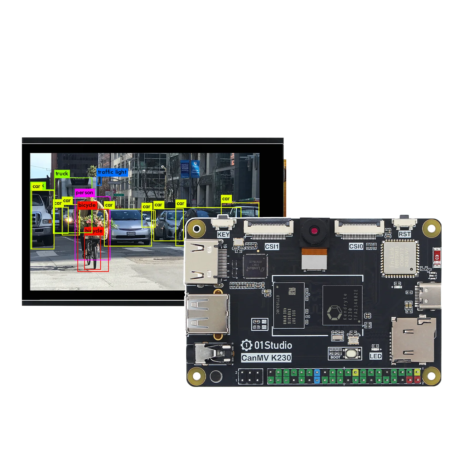 01Studio CanMV K230 Kendryte 1G RAM Módulo AI Micropython Demo Placa Incorporada K210 Módulo de Câmera Inteligência de Reconhecimento Visual