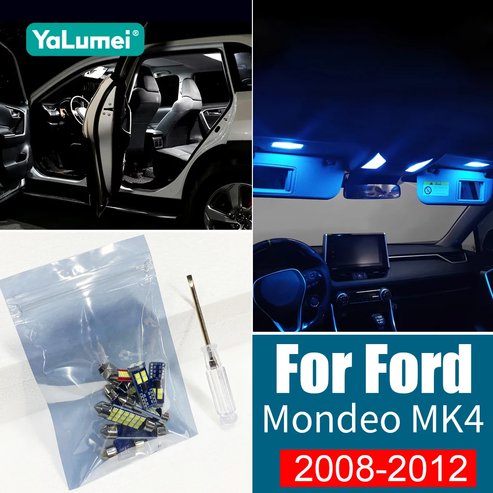 Für Ford Mondeo 4 MK4 2008 2009 2010 2011 2012 11-teiliges Auto-LED-Lampen-Set Leselampen Kofferraum Schminkspiegel Beleuchtung Zubehör