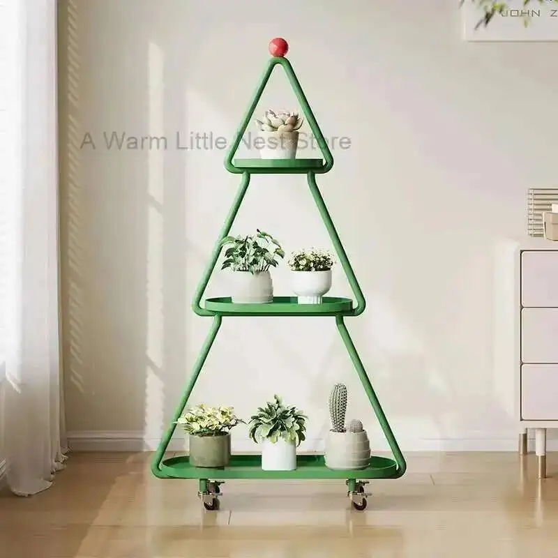 

Flower Rack Storage Balcony 2024 Mobile New Iron Living Room Floor Standing Succulent Flower Pot Holder Estantes Para Plantas