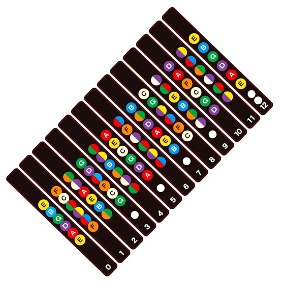 

5pcs Bass Scale Stickers Guitar Fingerboard Notes Beginners Frets Map Thin Self Adhesive Transparent Background Tone Name