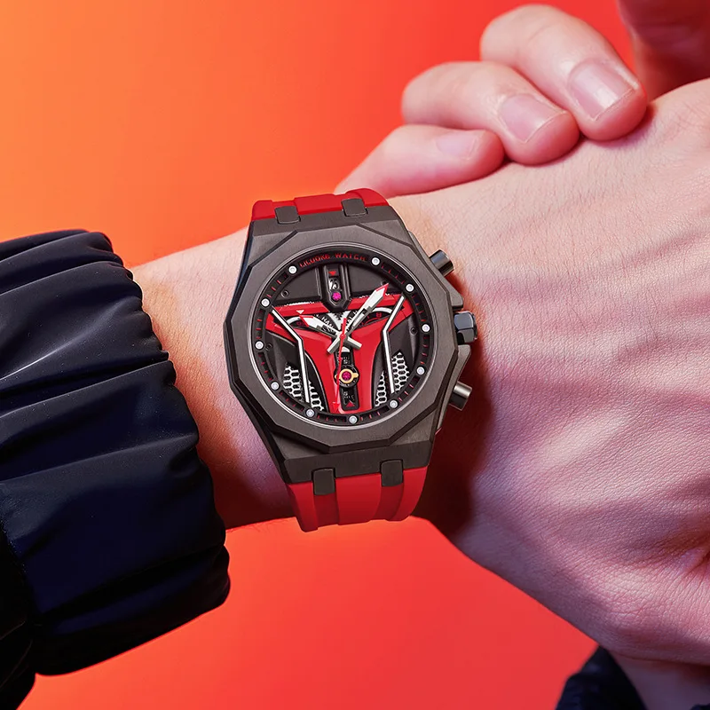 جديد ساعات رجالية الراقية سيليكون حزام مقاوم للماء ساعة الرجال متعددة الوظائف التقويم ساعة كوارتز ساعات رجالي reloj hombre