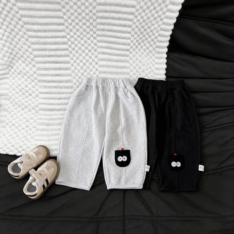 2026 Autumn New Children Casual Pants Boys Cute Cartoon Trousers Girls Fashion Harem Pants Cotton Kids Clothes