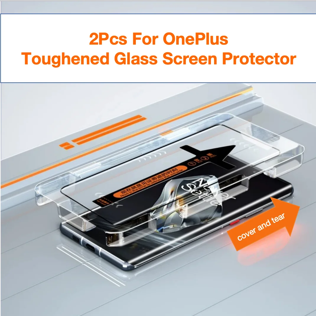 

2Pcs For OnePlus 12 11 12r 11r 10 9 8 Ace 3 2 Pro One Plus 1+ Toughened Glass Screen Protector Protective With Install Kit