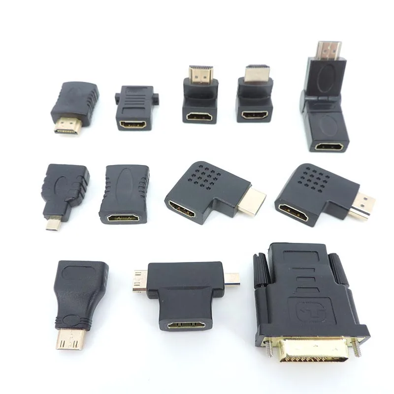 Prostokątny Adapter kompatybilny z HDMI męski na żeński konwerter złącze Mini / Micro HDMI-kompatybilny przedłużacz J17