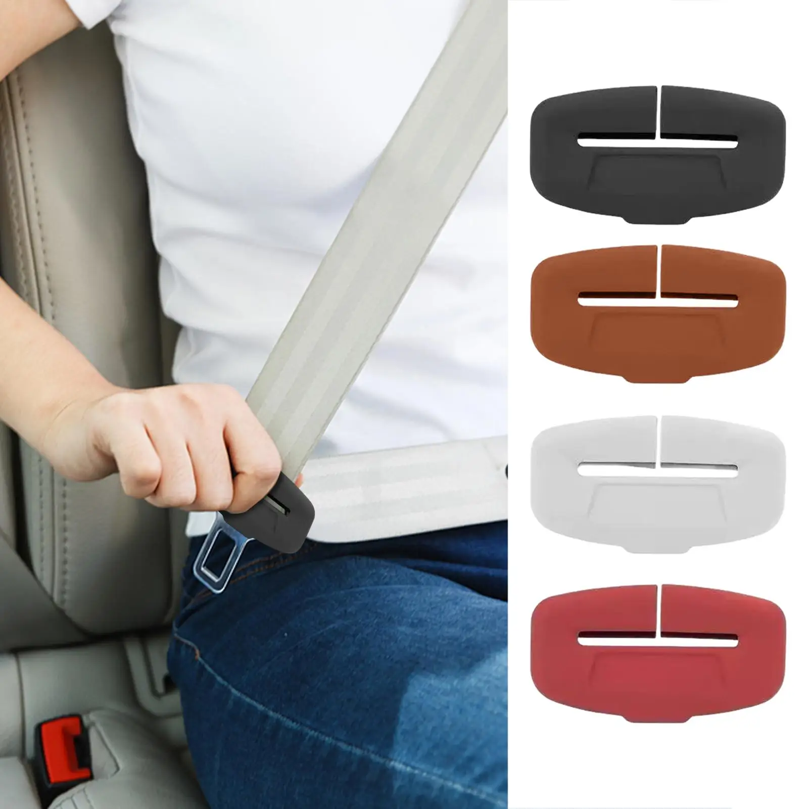4Pcs Seat Belt Buckle Protector Full-Wrapped silicone Seat Belt Dust and dirt Protection Cover Buckle Cover Universal for Sedan