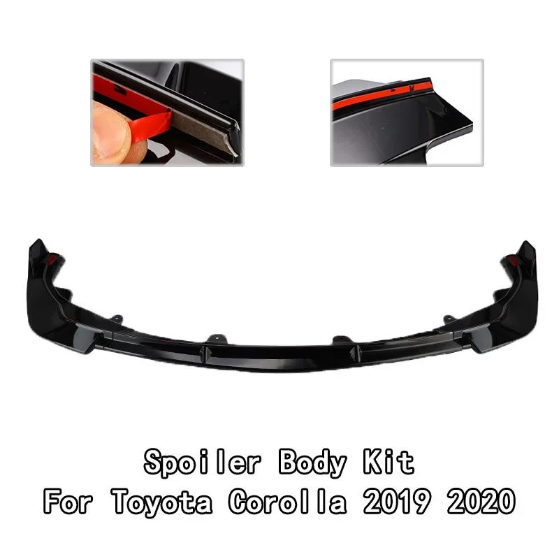 RMAUTO 3Pcs Car Front Bumper Splitter Lip Chin Bumper Diffuser Guard Spoiler For Toyota Corolla LEVIN 2019-2021 Body Styling Kit