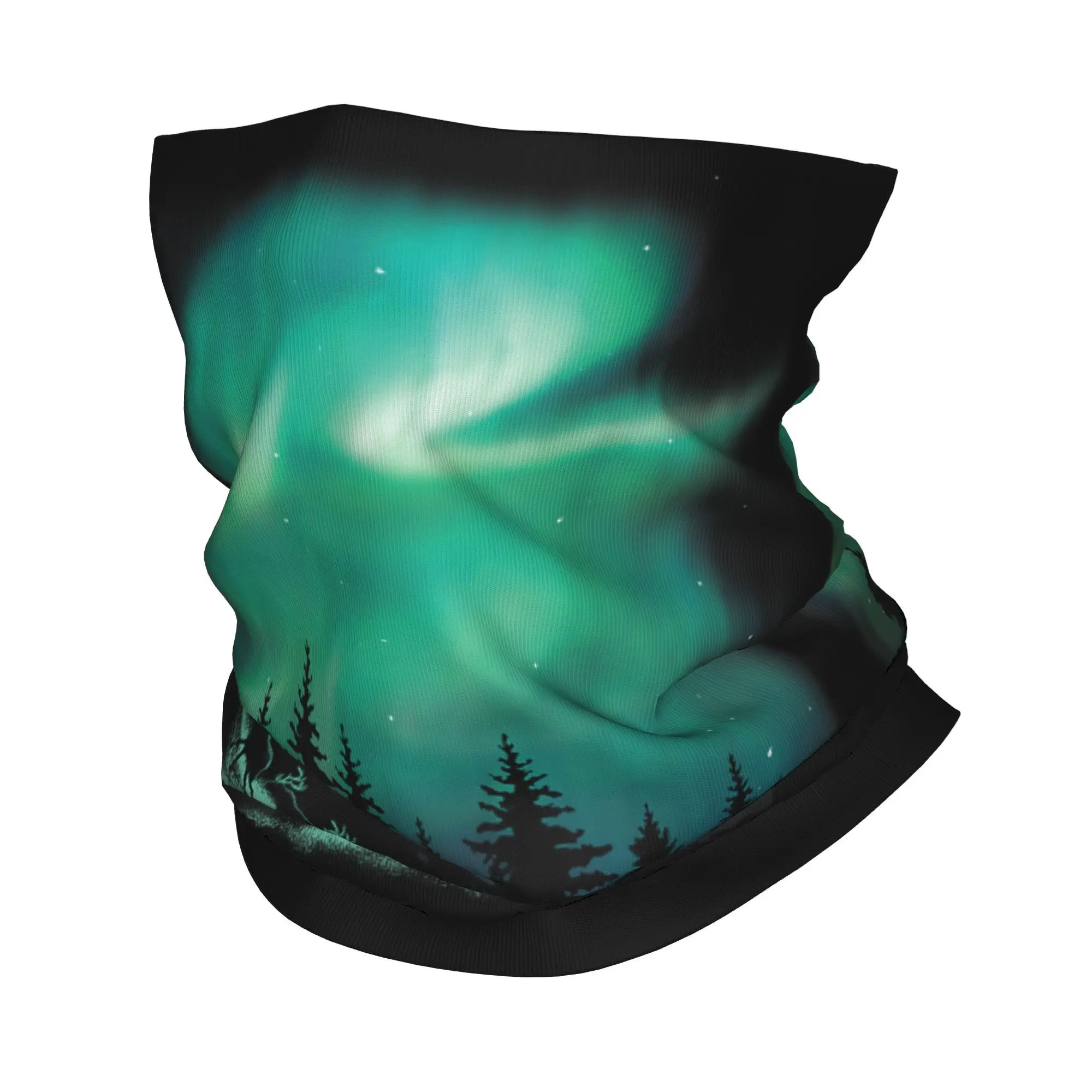 

Norway Auroras Borealis Northern Lights Bandana Neck Gaiter Printed Balaclavas Wrap Scarf Warm Headwear Outdoor Unisex Adult