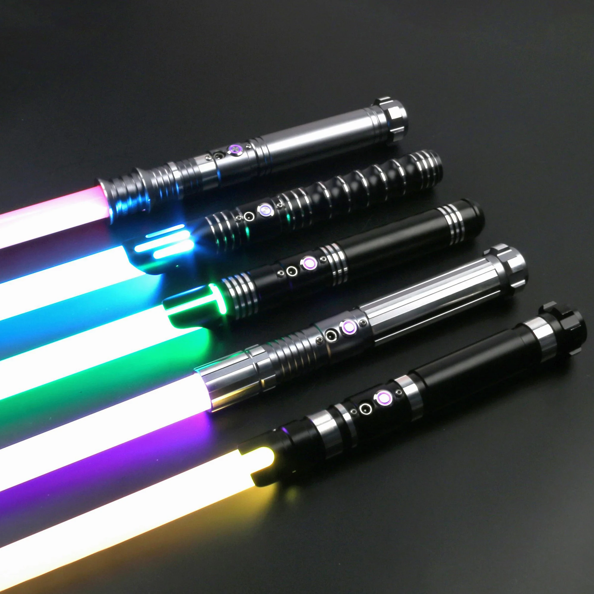 

100cm RGB Lightsaber Smooth Swing Saber Star Heavy Dueling Laser Sword 12 Colors 10 Soundfonts Force Fx Foc Blaster Toys Gifts