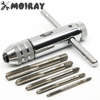 Adjustable T-Handle Ratchet Tap Reamer Hand Manual Holder Wrench M3 M4 M5 M6 M8 Metric Machine Screw Thread Plug T-shaped Tool