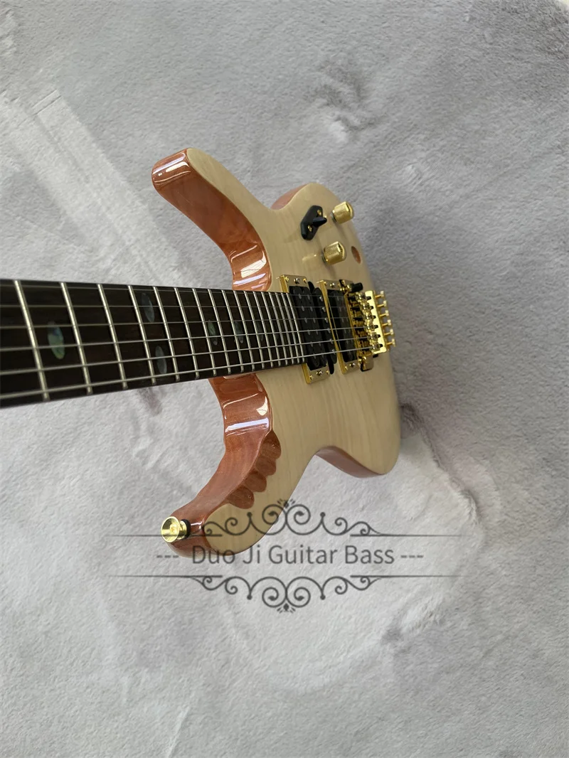 Ultra thin Electric Guitar Piec Guitar Mahogany Body Flamed Maple Top Maple Neck Tremolo Bridge Gold Tuners