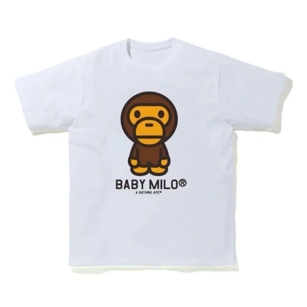 Baby Milo Cartoon Graphic Print Crewneck Short-Sleeve T-Shirt Men’s Women’s Casual Loose-Fit High-Quality Soft Cotton T-Shirt