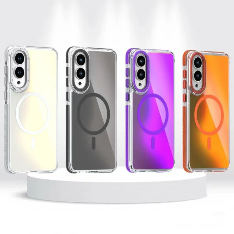 Funda de telefone magnontica وضع تغيير اللون لهاتف Samsung S25 FE S25 EDGE S24 Plus 22 Ultra S24 S23 S21 Ultra S24 FE