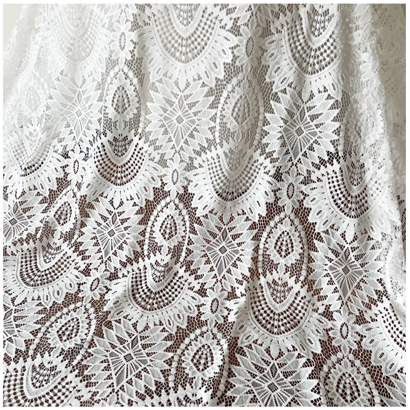 Thick Soft Lace Fabric for Wedding Dress, Eyelashes Stripe, Flower Bridal Dress, RS4052, New Style