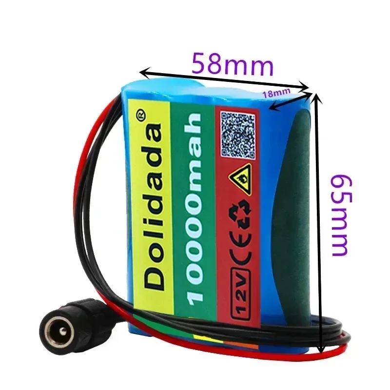 Original 12V 10000 MAh 3S1P Batterie Au Lithium 18650 Batterie Au Lithium Pack Protection Conseil Rechargeable + 12.6VCharger